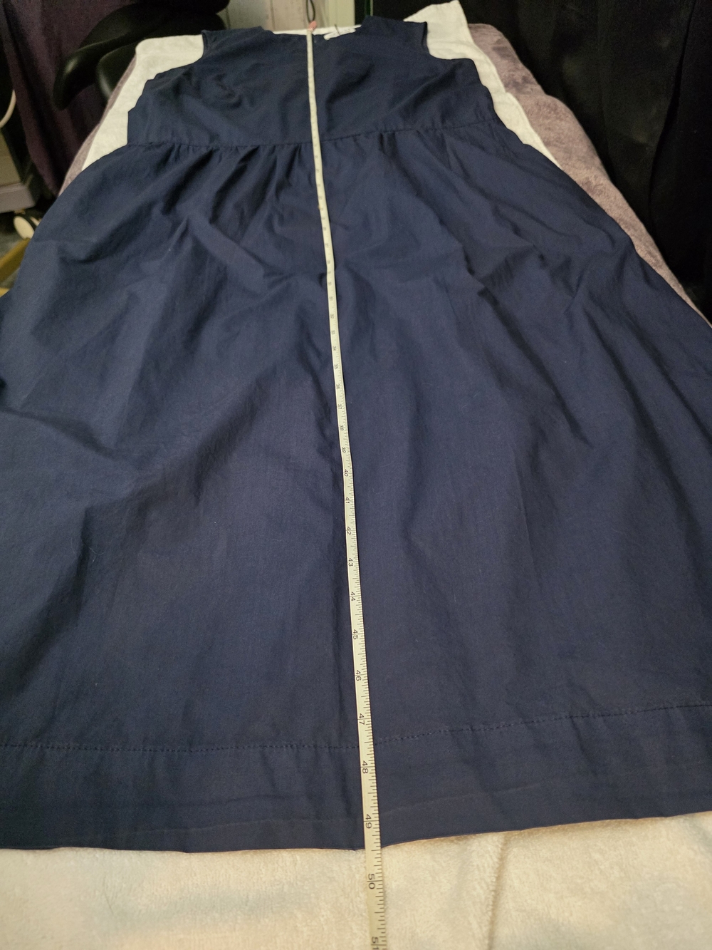 NWT Velvet by Graham & Spencer Masha Cotton Poplin Midi Dress M Blue Made USA - Picture 10 of 12